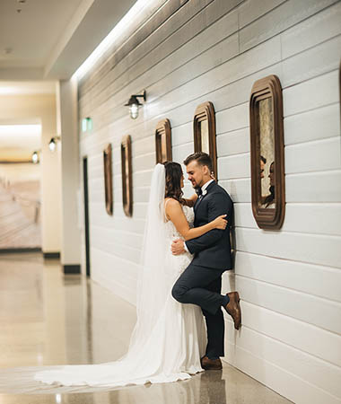 Bride and Looking Intently