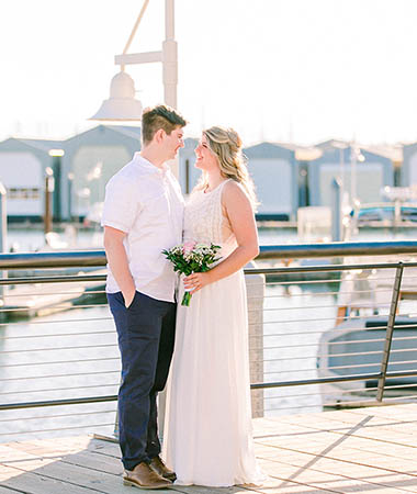 Bride and Groom Smiling