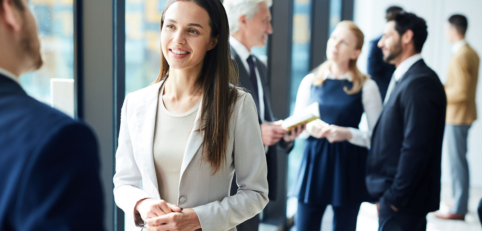 business woman smiling